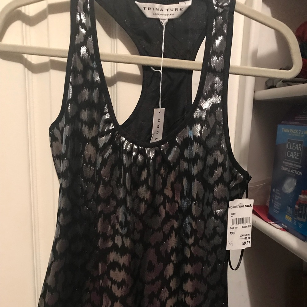 Trina Turk metallic leopard racerback